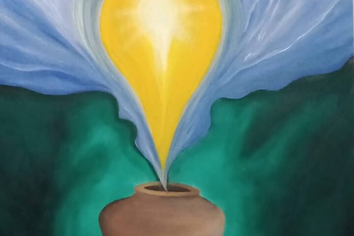 "Mengisi Kekosongan" (Acrylic on Canvas 50 x 60 cm) - Madno, 2020