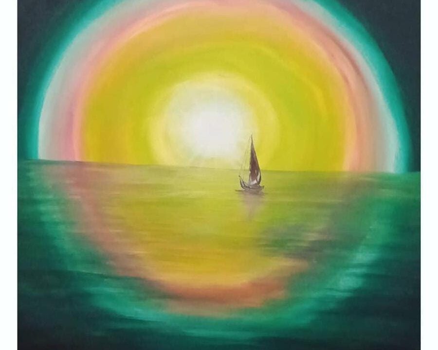 "Sailing Alone" (Acrylic on Canvas) - Madno, 2020