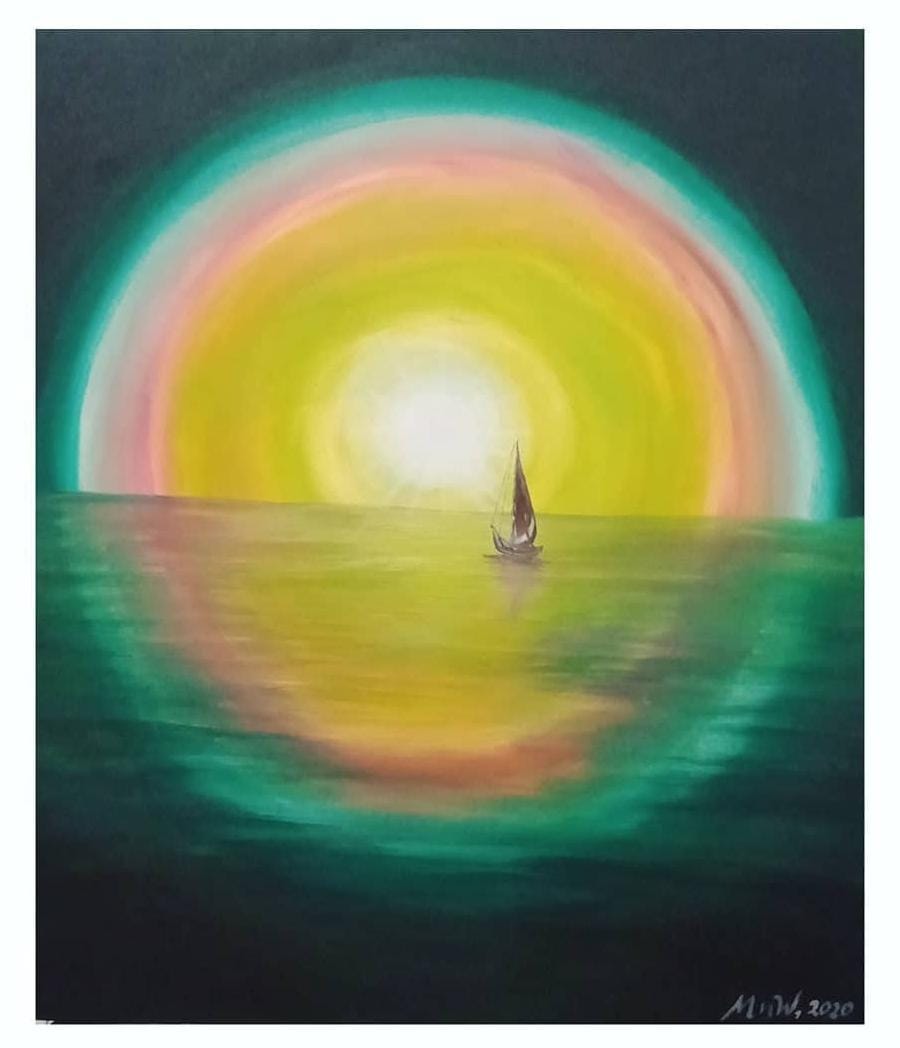 "Sailing Alone" (Acrylic on Canvas) - Madno, 2020